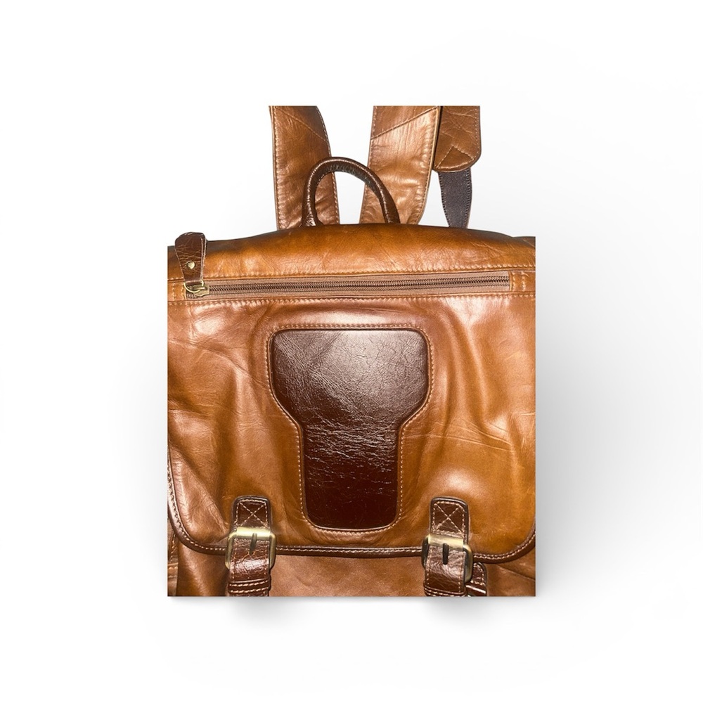 Vintage Tan Leather Men's Backpack